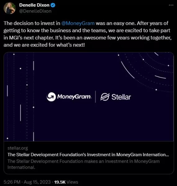 Stellar инвестировала в MoneyGram