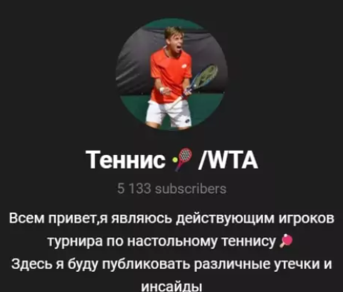 Теннис WTA — канал с прогнозами в ТГ, отзывы