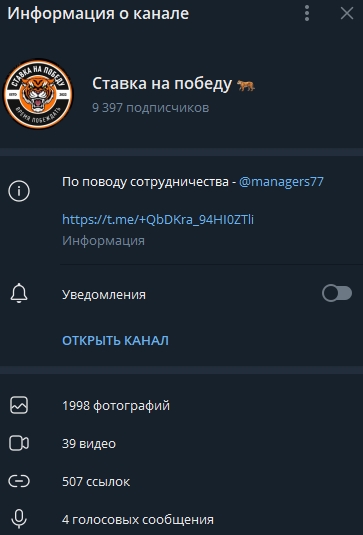 Ставка на победу — футбольная аналитика в телеграм-канале, отзывы